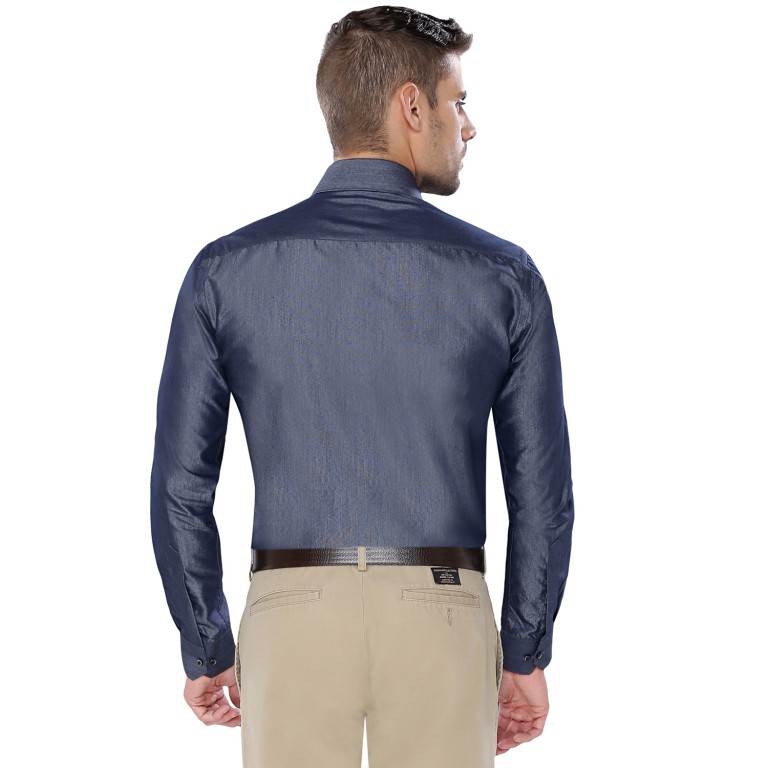 Par Excellence Plane Blue Fit Slim Formal Shirt