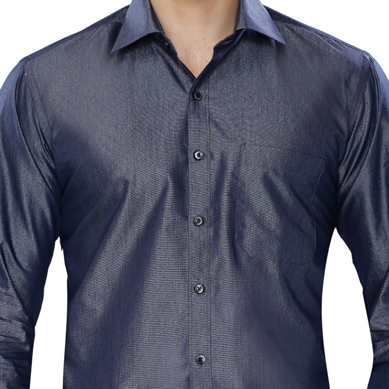 Par Excellence Plane Blue Fit Slim Formal Shirt